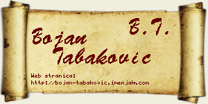 Bojan Tabaković vizit kartica
